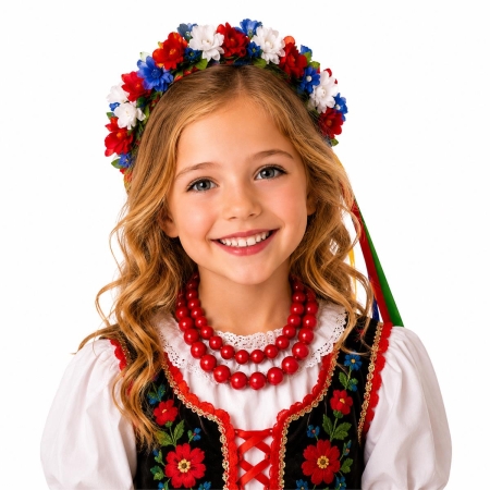 CZERWONE KORALE PLASTIKOWE GÓRALKA KRAKOWIANKA -1227